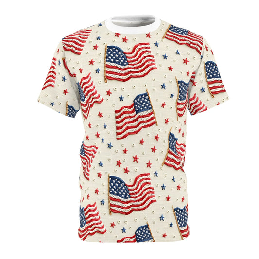 Flag of Freedom All-Over-Print T-Shirt - White stitching / 4 oz. / S - All Over Prints