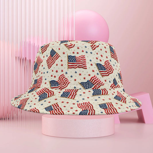 Flag of Freedom Custom Bucket Hat - Small / White stitching - Hats