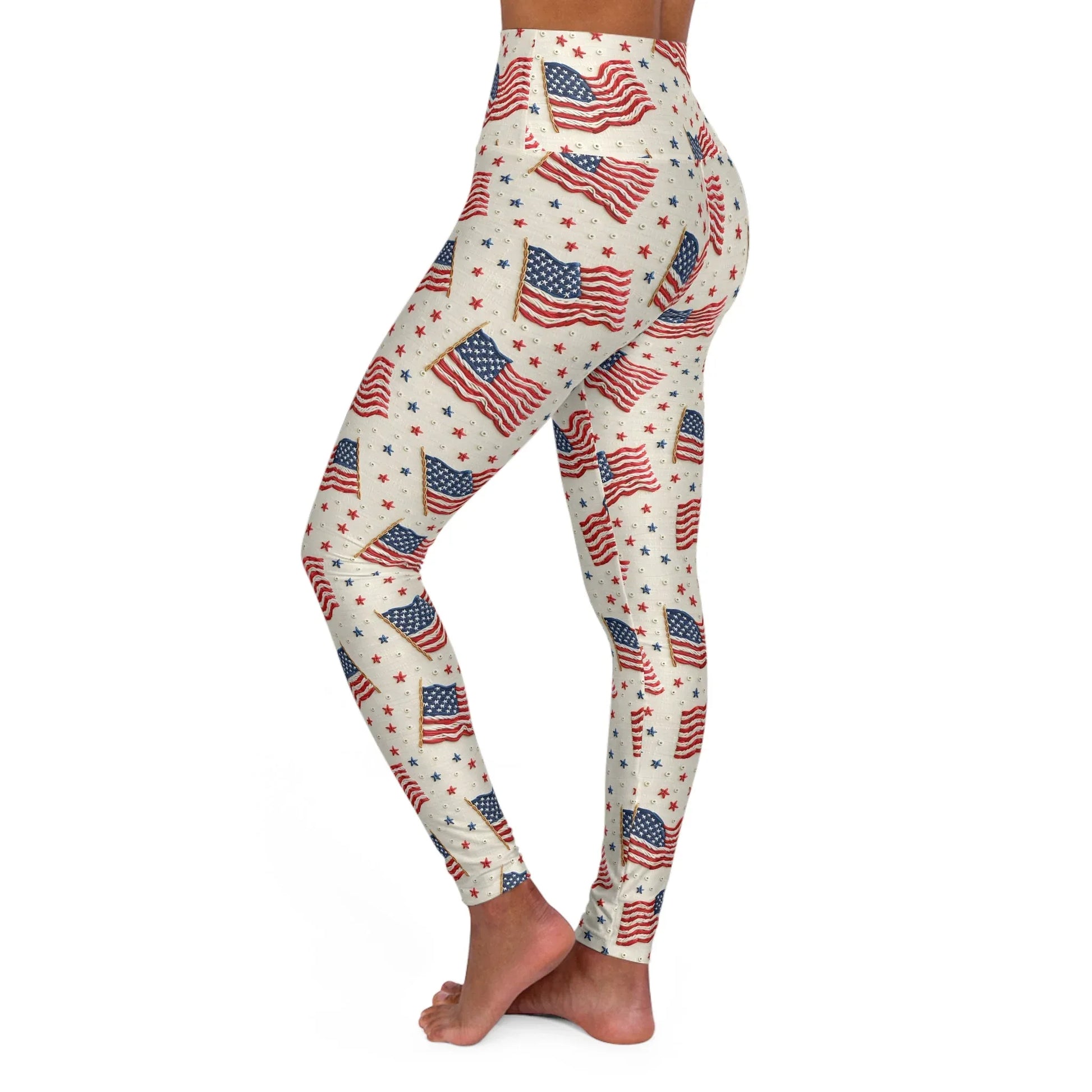 Flag of Freedom High Waisted Yoga Leggings - All Over Prints