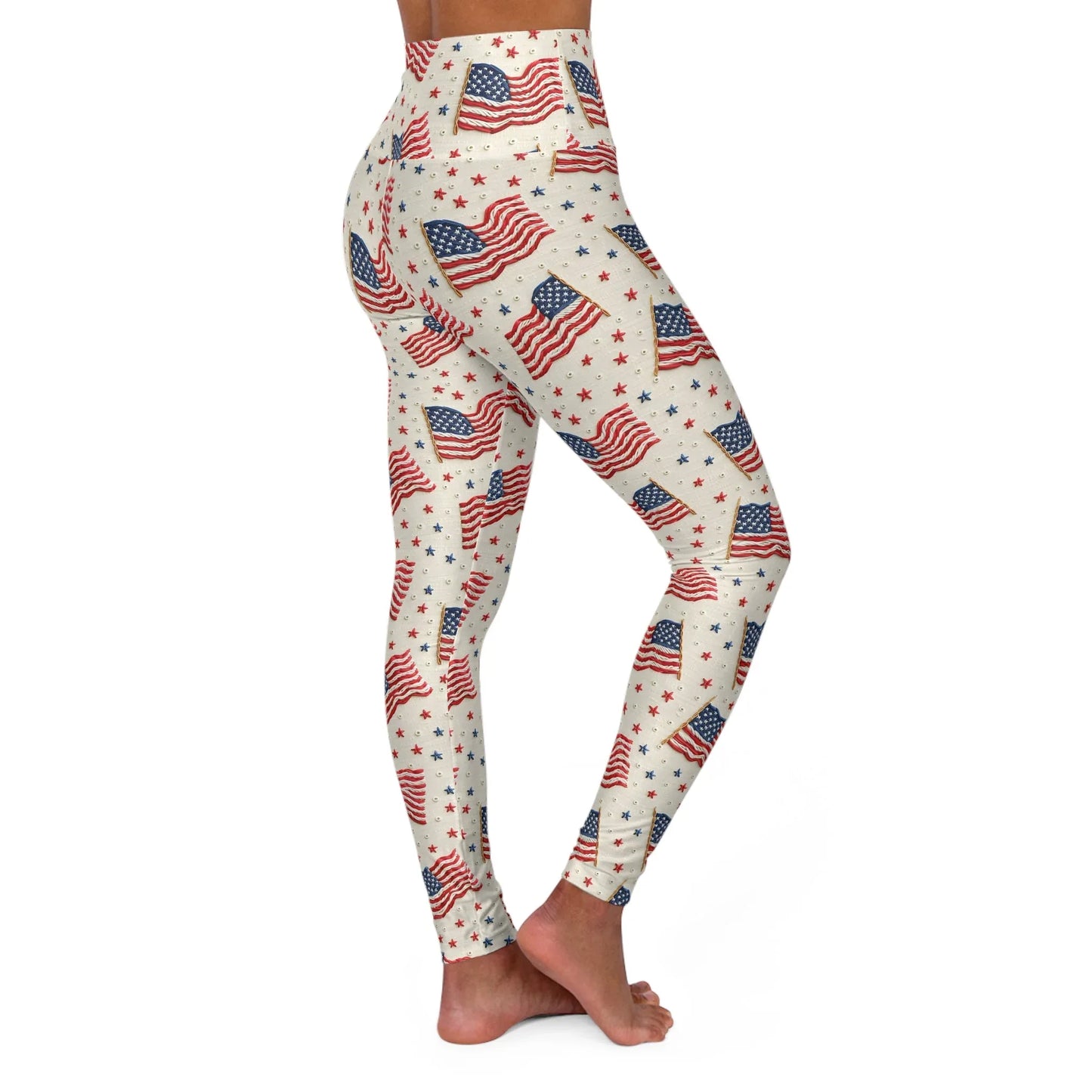 Flag of Freedom High Waisted Yoga Leggings - All Over Prints