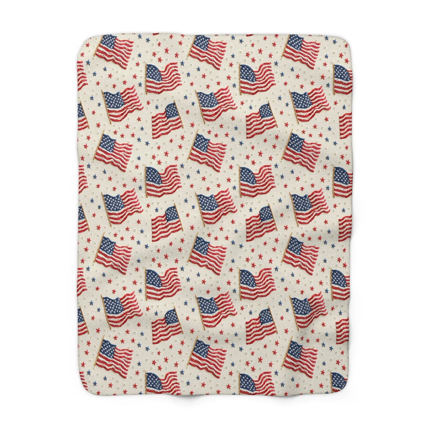 Flag of Freedom Sherpa Fleece Blanket - 50’’ × 60’’ - Home Decor