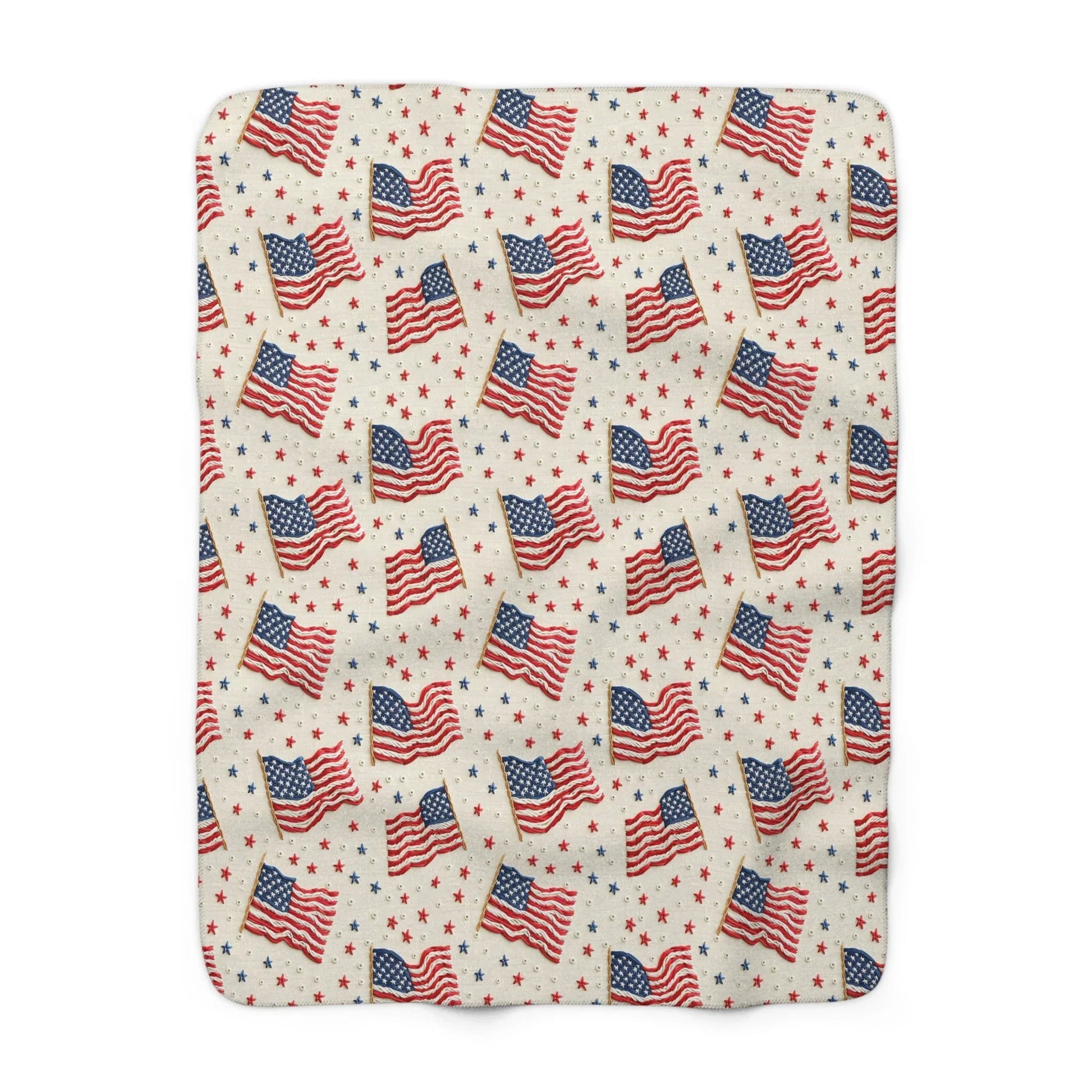 Flag of Freedom Sherpa Fleece Blanket - 50’’ × 60’’ - Home Decor