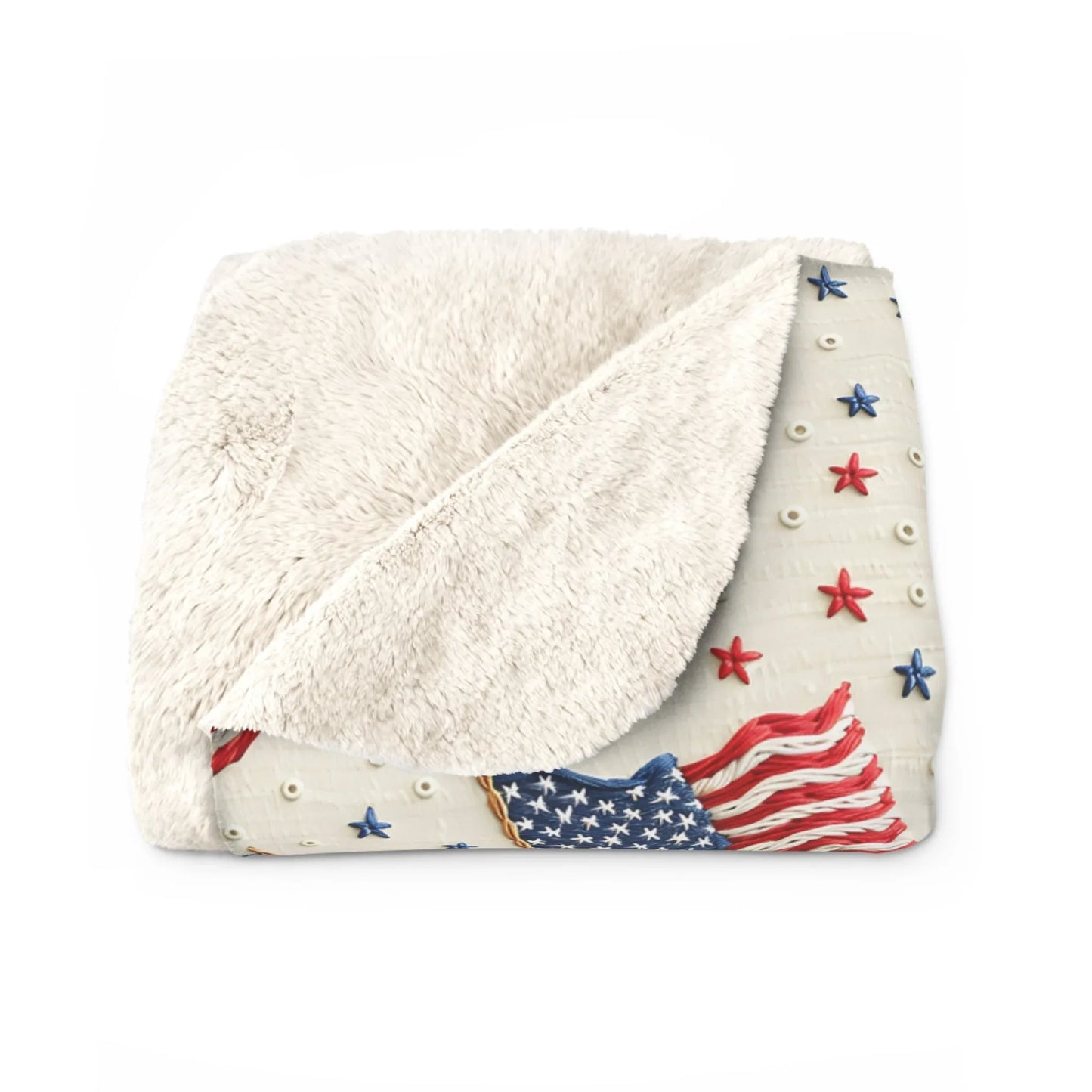 Flag of Freedom Sherpa Fleece Blanket - 50’’ × 60’’ - Home Decor