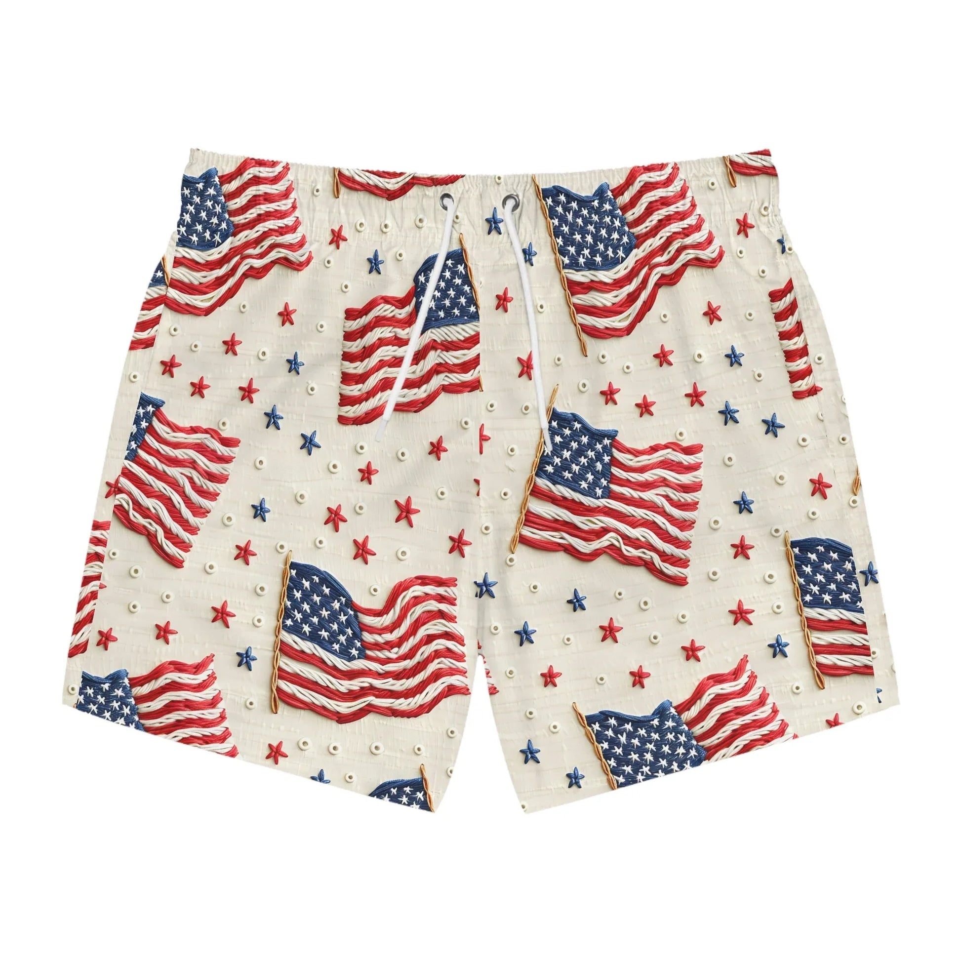 Flag of Freedom Swim Trunks - L / Seam thread color automatically matched to design - All Over Prints