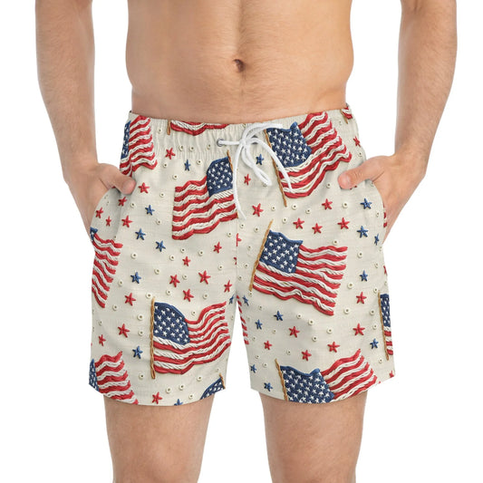 Flag of Freedom Swim Trunks - All Over Prints