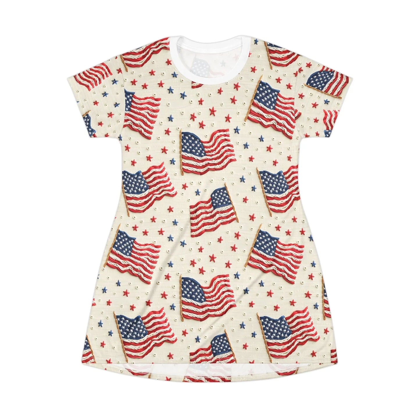 Flag of Freedom T-Shirt Dress - XS - All Over Prints