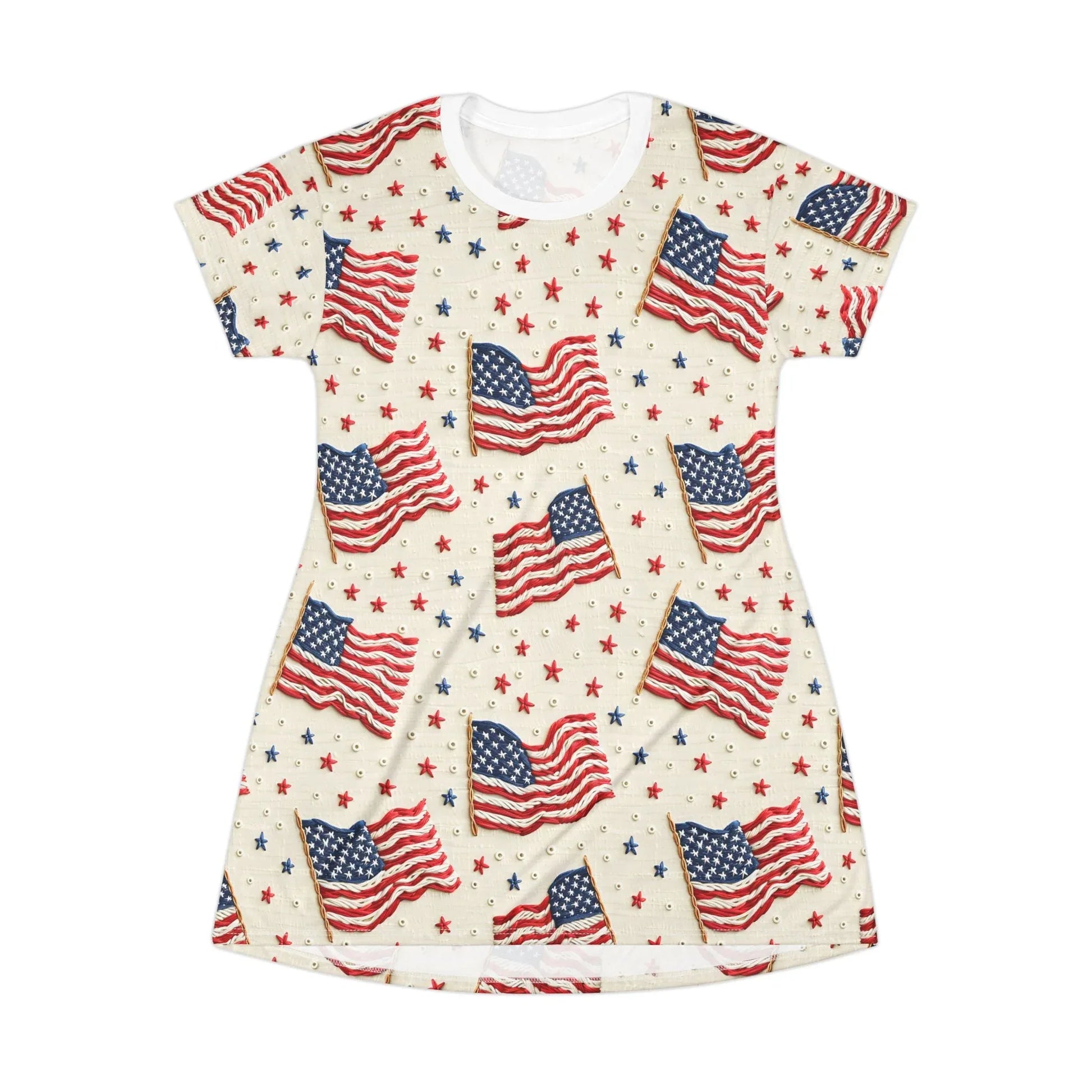 Flag of Freedom T-Shirt Dress - XS - All Over Prints