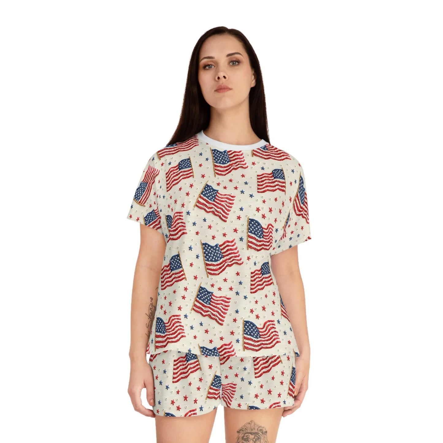 Flag of Freedom Women’s Short Pajama Set - All Over Prints