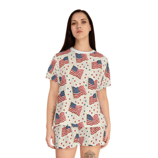 Flag of Freedom Women’s Short Pajama Set - All Over Prints