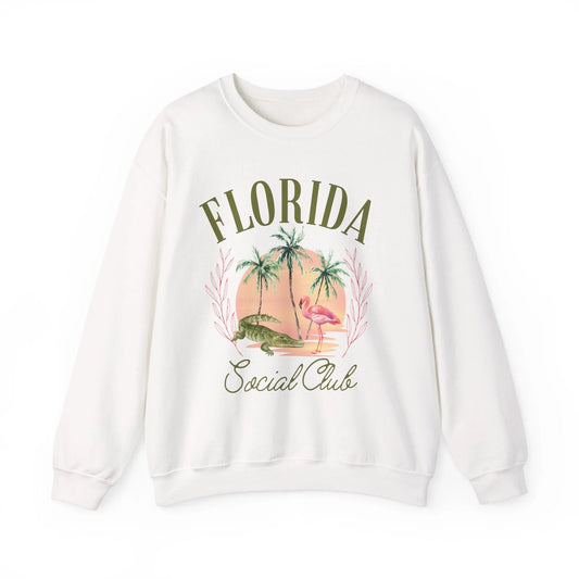 Florida Social Club Sweatshirt | Unisex - White / S