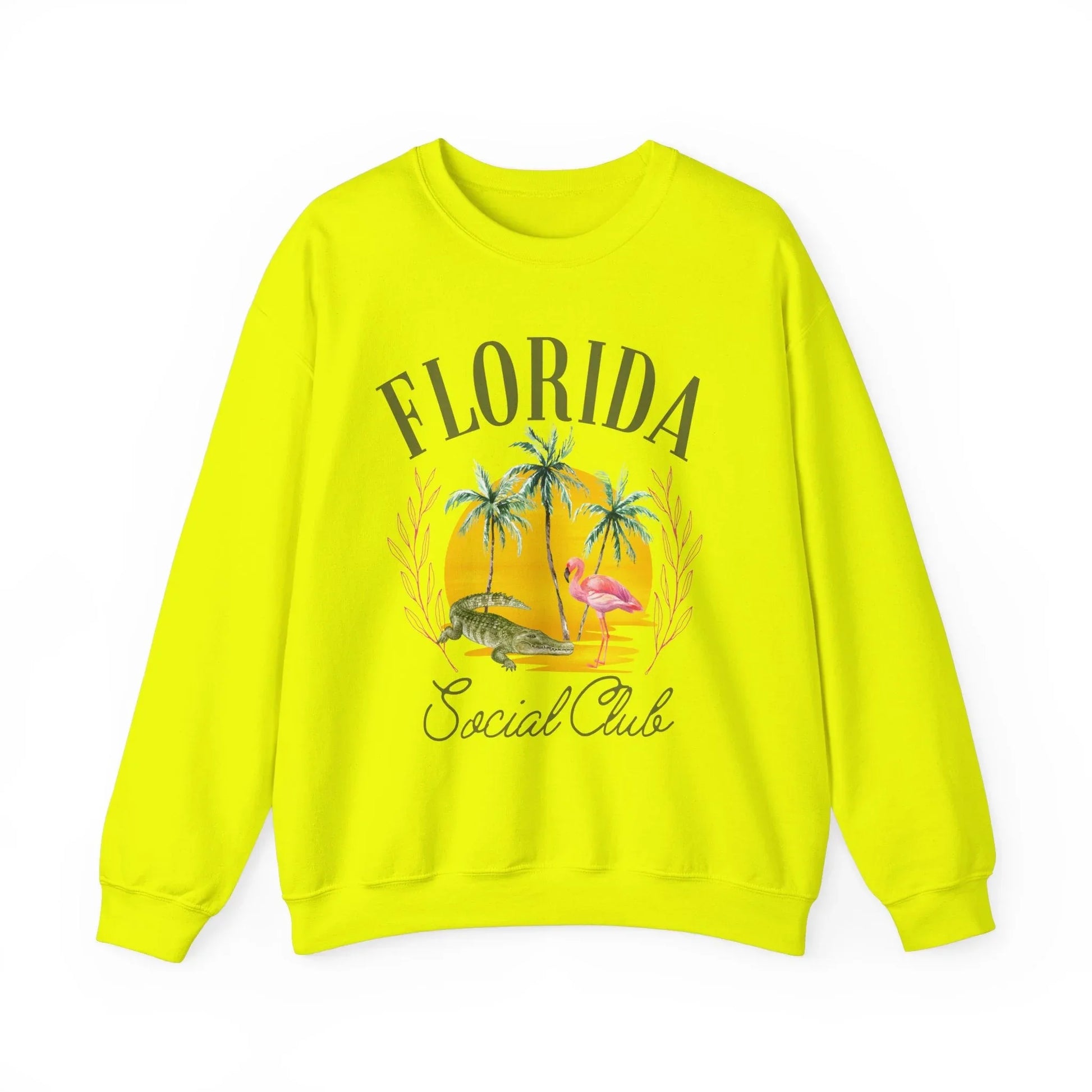 Florida Social Club Sweatshirt | Unisex - Safety Green / S