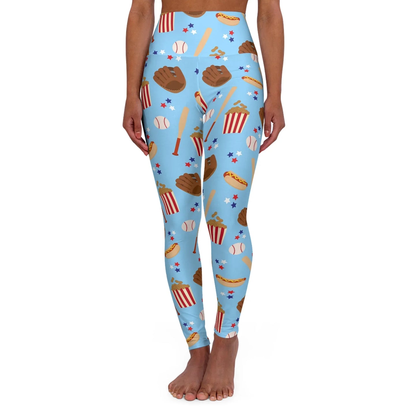 Game Day High Waisted Yoga Leggings - XS - All Over Prints