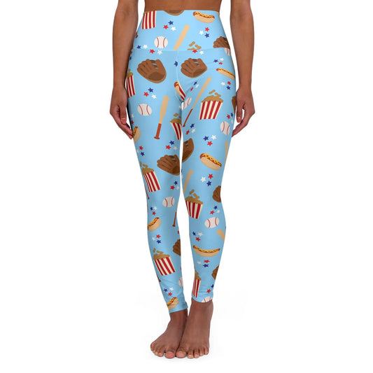 Game Day High Waisted Yoga Leggings - XS - All Over Prints