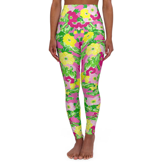 Gator Groove High Waisted Yoga Leggings - XS - All Over Prints