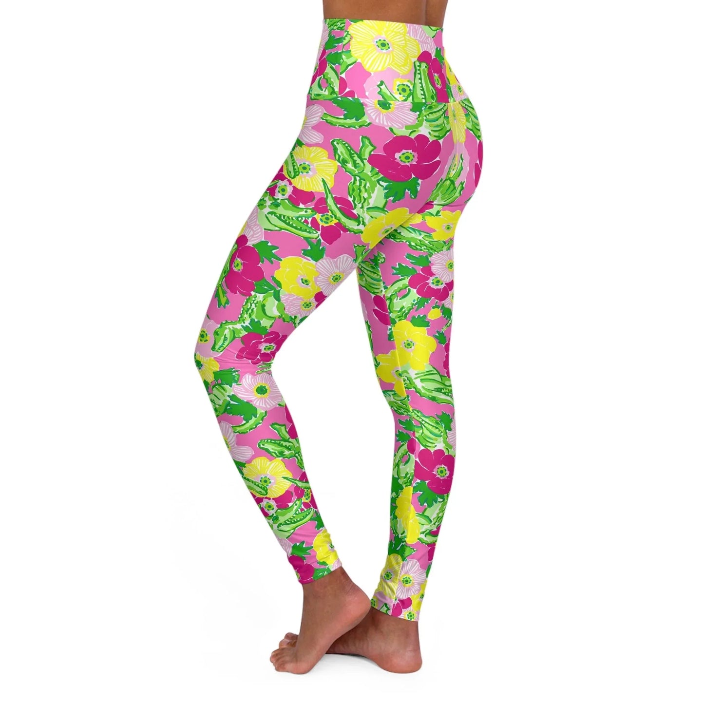 Gator Groove High Waisted Yoga Leggings - All Over Prints