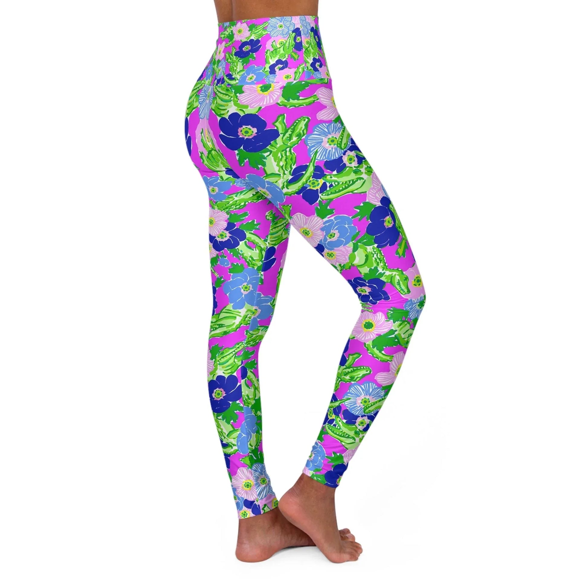 Gator Groove High Waisted Yoga Leggings - All Over Prints