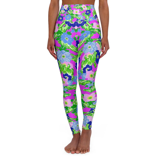 Gator Groove High Waisted Yoga Leggings - XS - All Over Prints