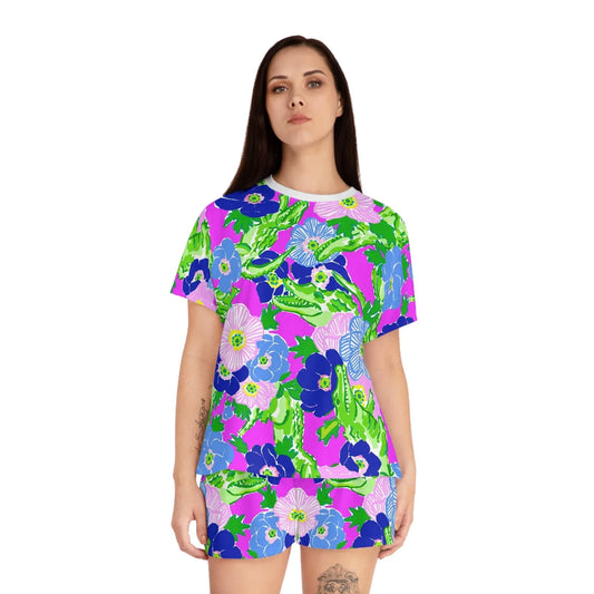 Gator Groove Women’s Short Pajama Set - All Over Prints