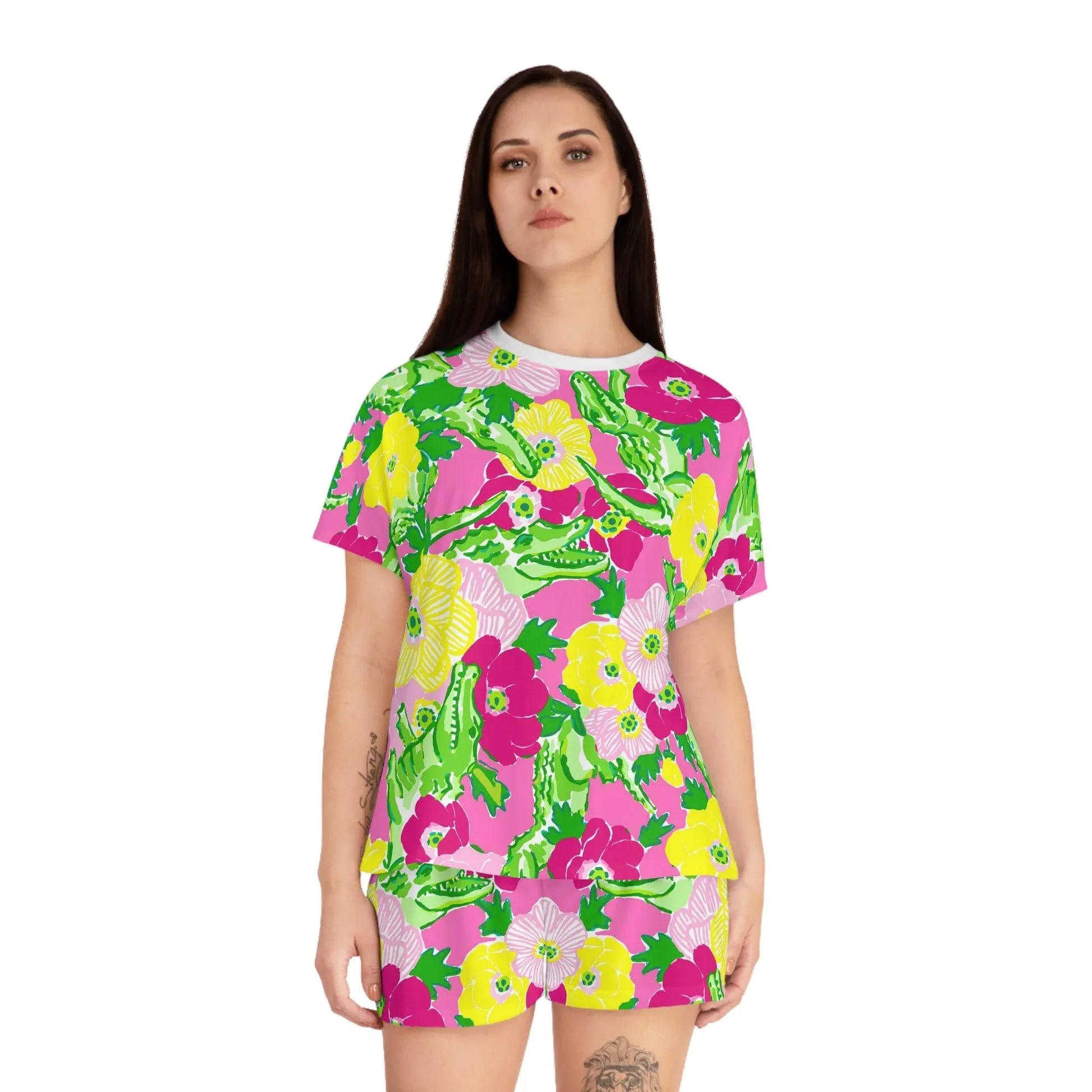 Gator Groove Women’s Short Pajama Set - All Over Prints