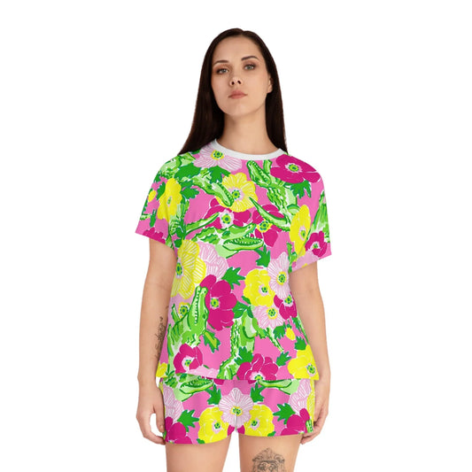 Gator Groove Women’s Short Pajama Set - All Over Prints