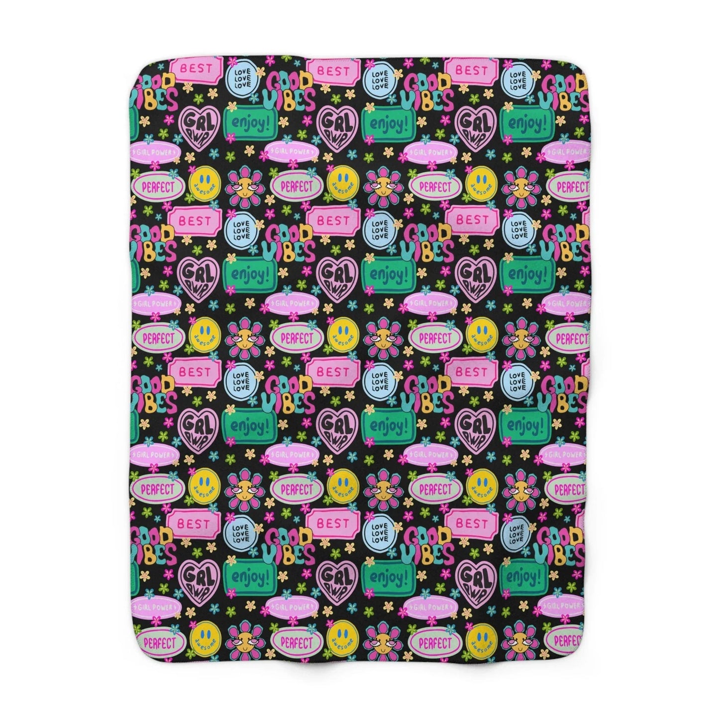 Girl Power Good Vibes Blanket - 50’’ × 60’’ - Home Decor