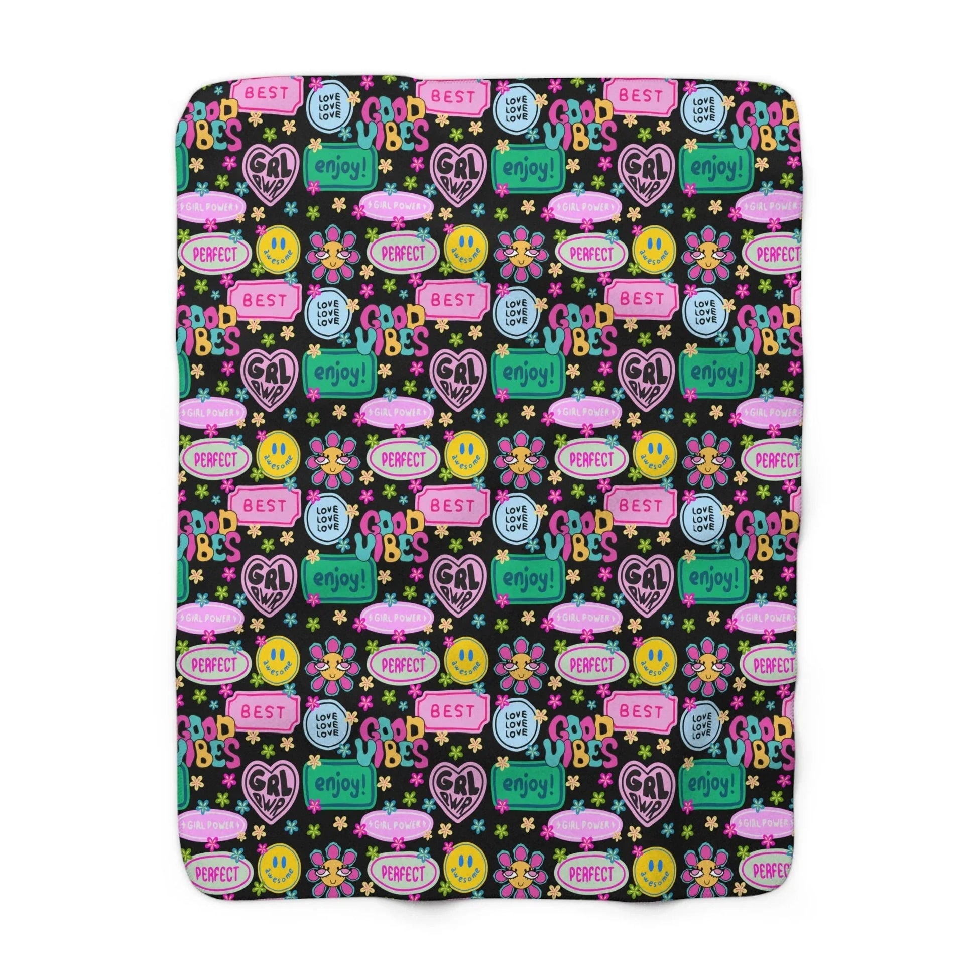 Girl Power Good Vibes Blanket - 50’’ × 60’’ - Home Decor