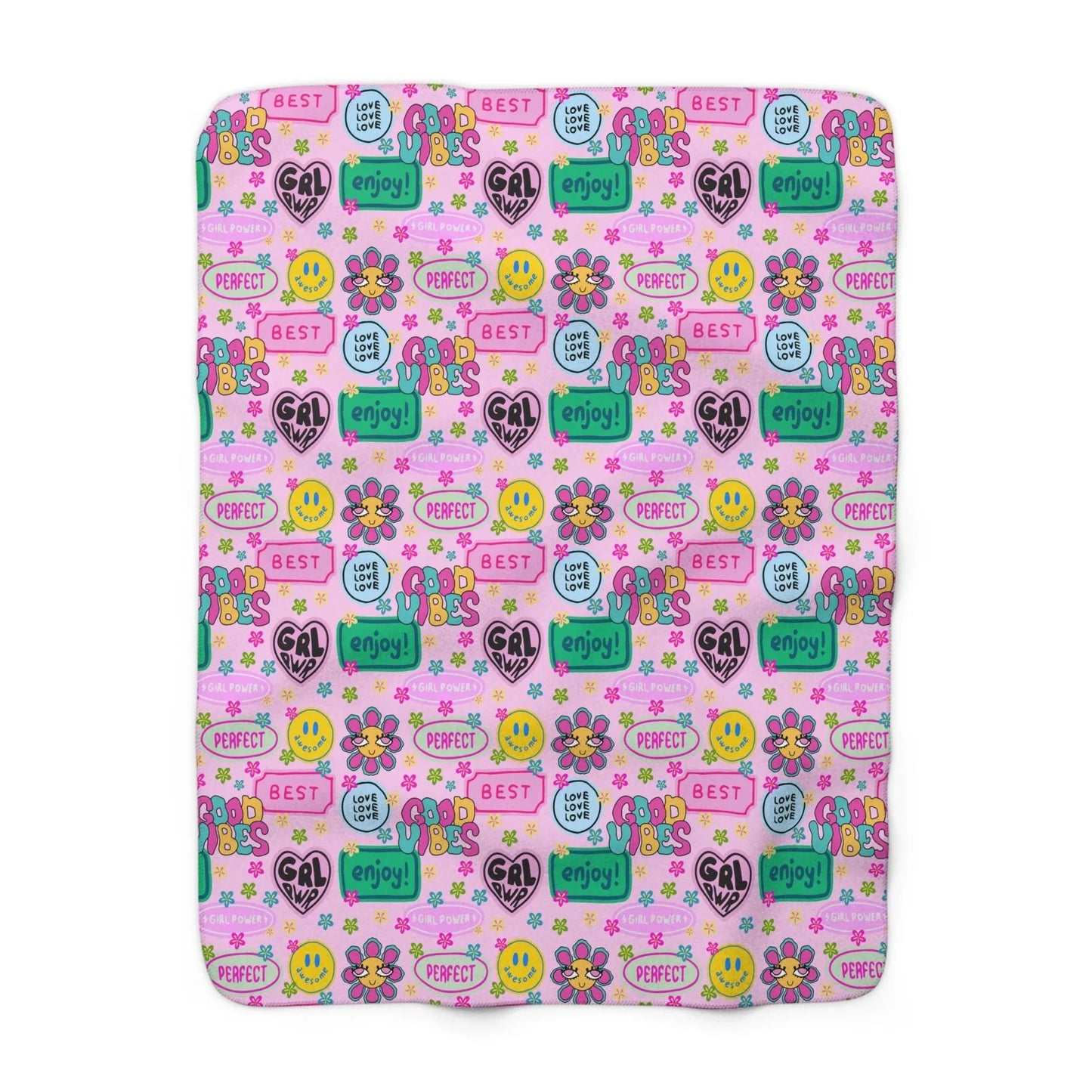 Girl Power Good Vibes Blanket - 50’’ × 60’’ - Home Decor