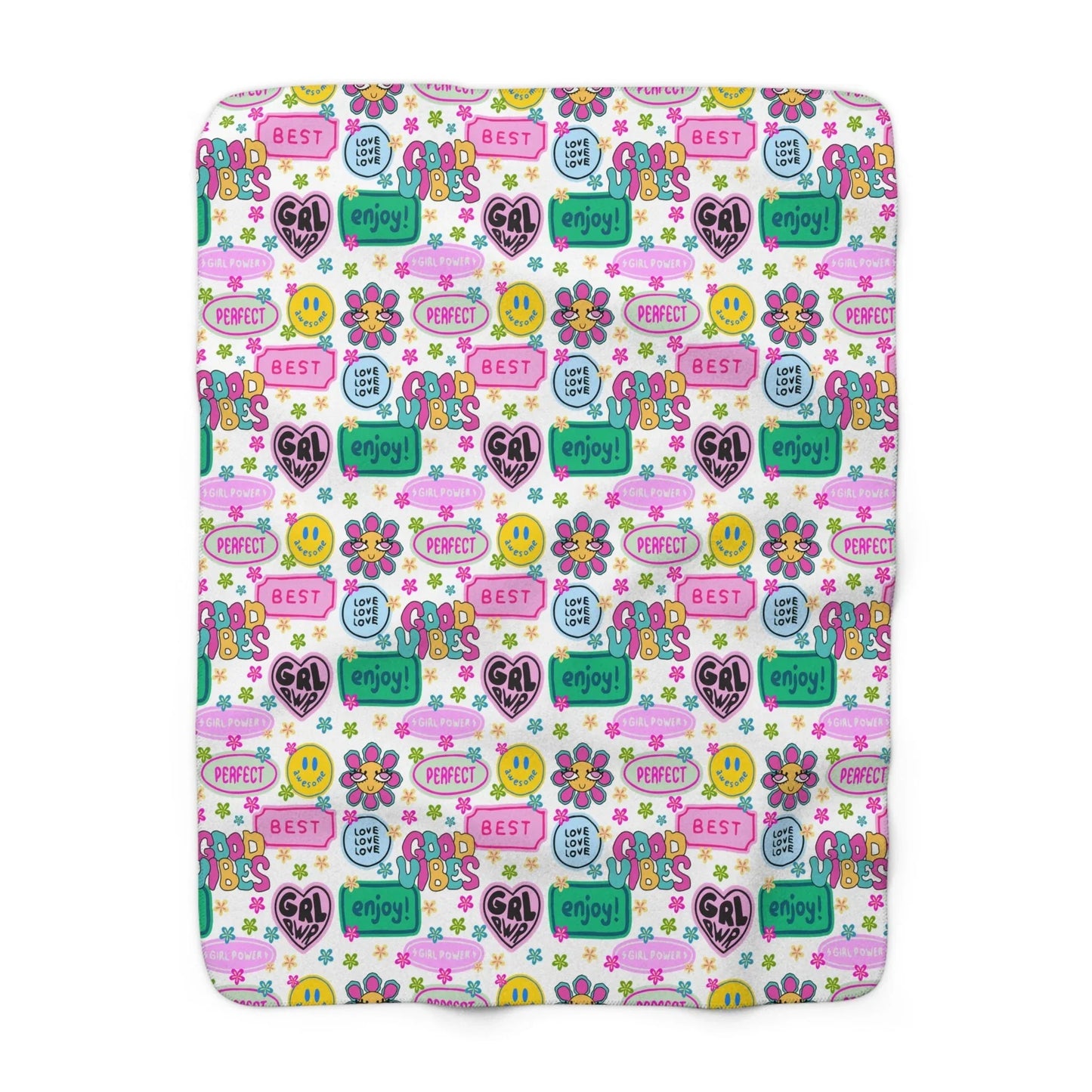 Girl Power Good Vibes Blanket - 50’’ × 60’’ - Home Decor
