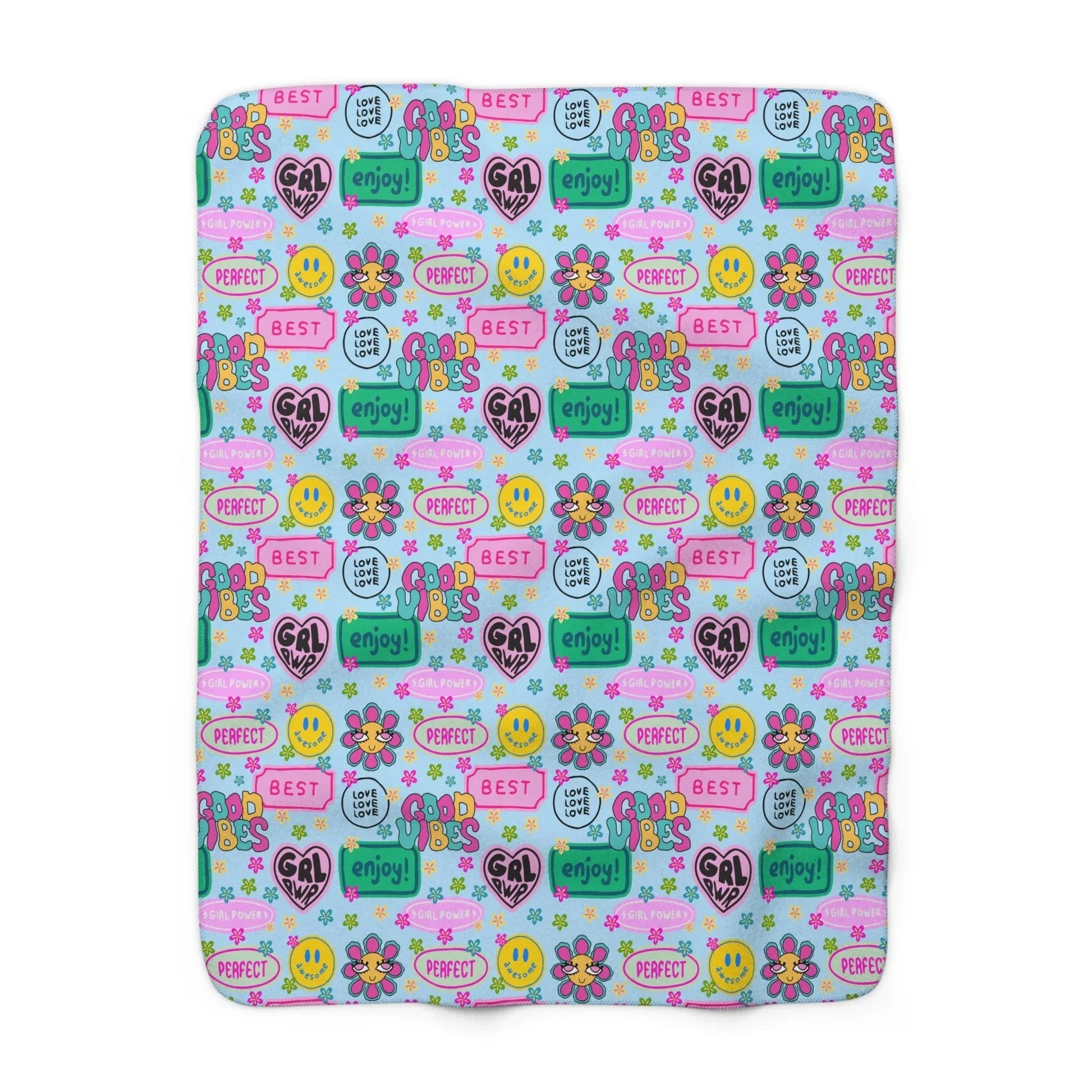 Girl Power Good Vibes Blanket - 50’’ × 60’’ - Home Decor