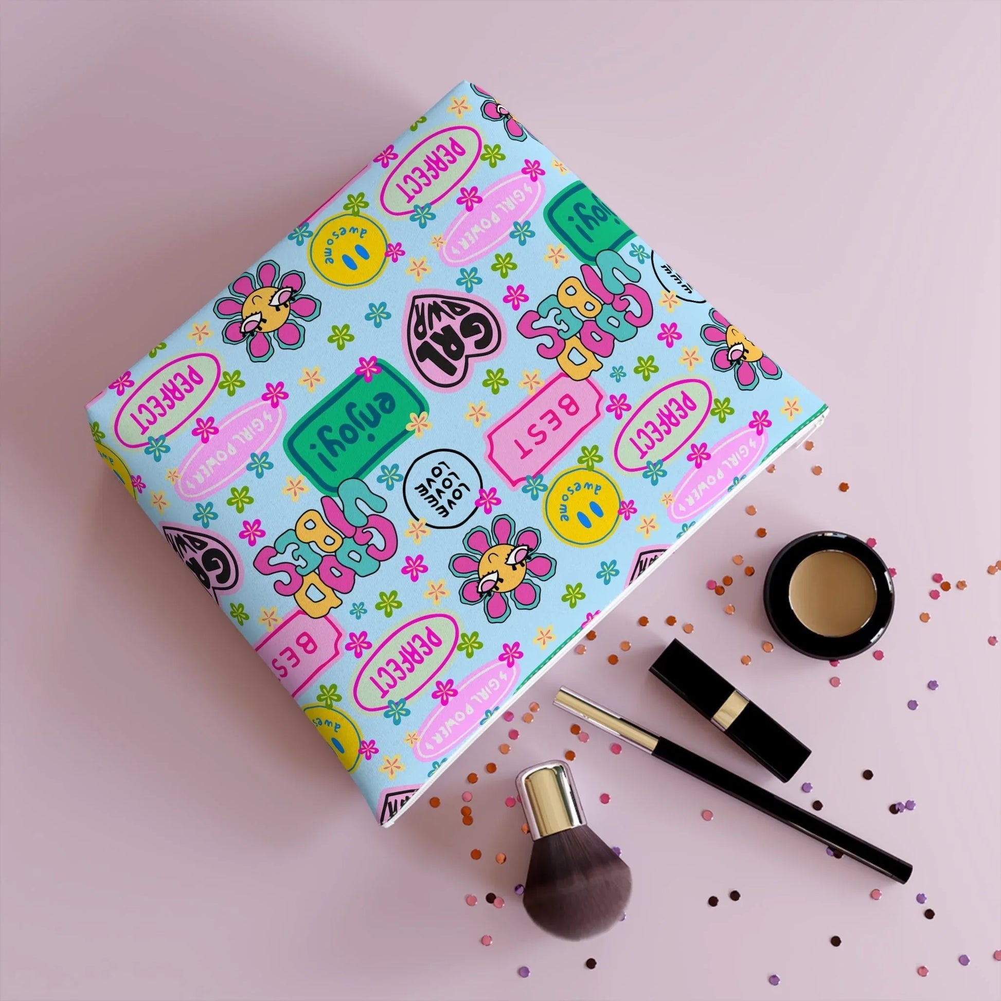 Girl Power Good Vibes Cosmetic Bag - 10.2’’ × 8.3’’ - Bags