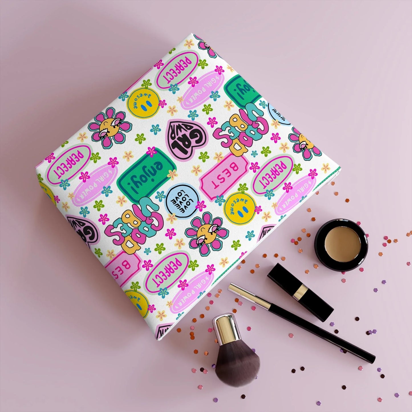 Girl Power Good Vibes Cosmetic Bag - 10.2’’ × 8.3’’ - Bags