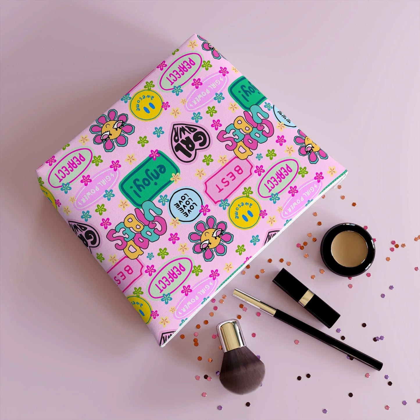 Girl Power Good Vibes Cosmetic Bag - 10.2’’ × 8.3’’ - Bags