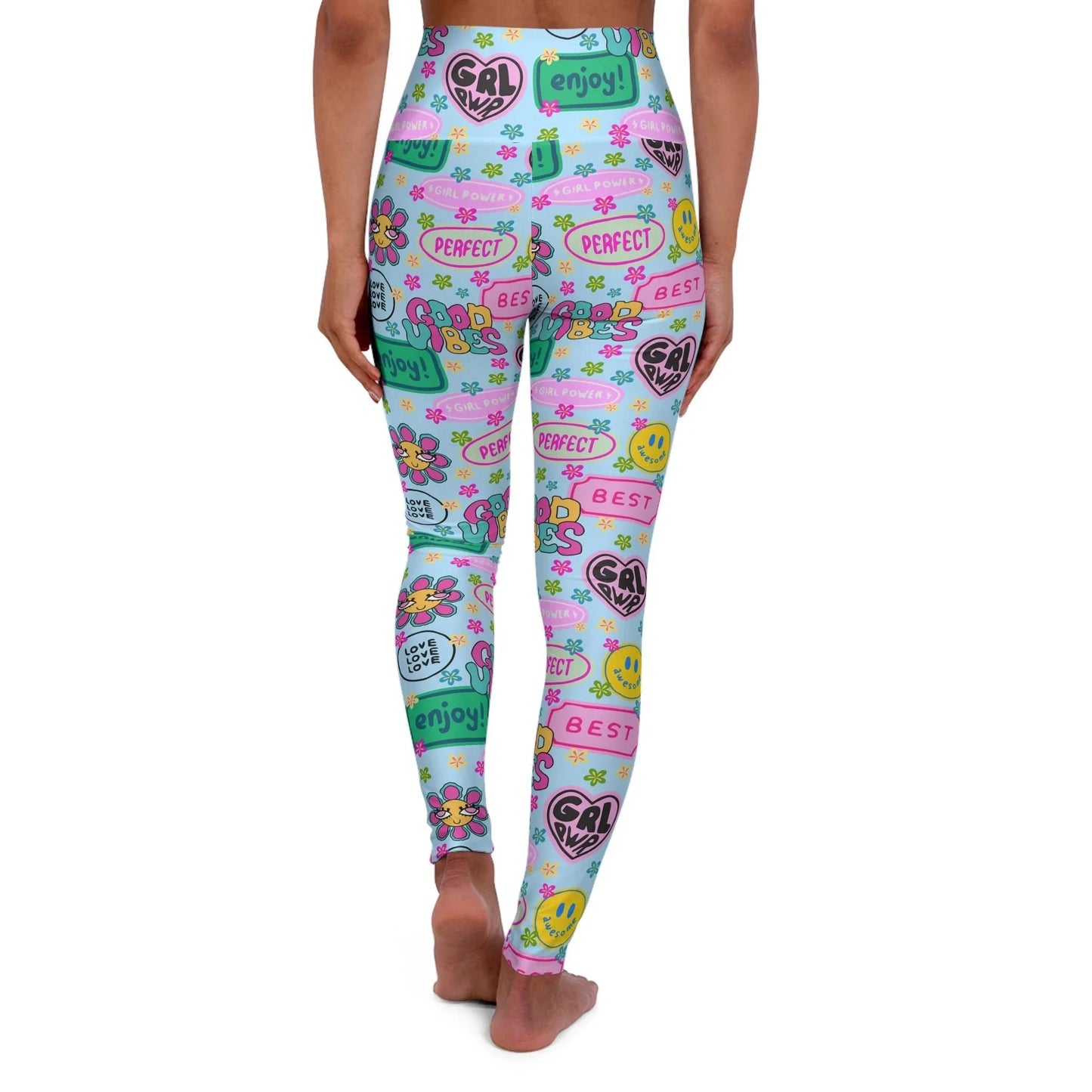 Girl Power Good Vibes High Waisted Yoga Leggings - All Over Prints