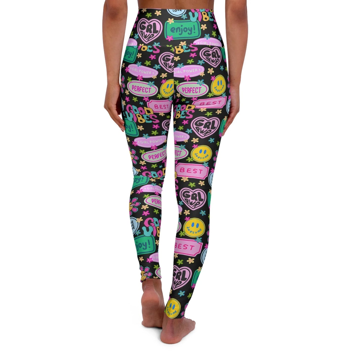 Girl Power Good Vibes High Waisted Yoga Leggings - All Over Prints