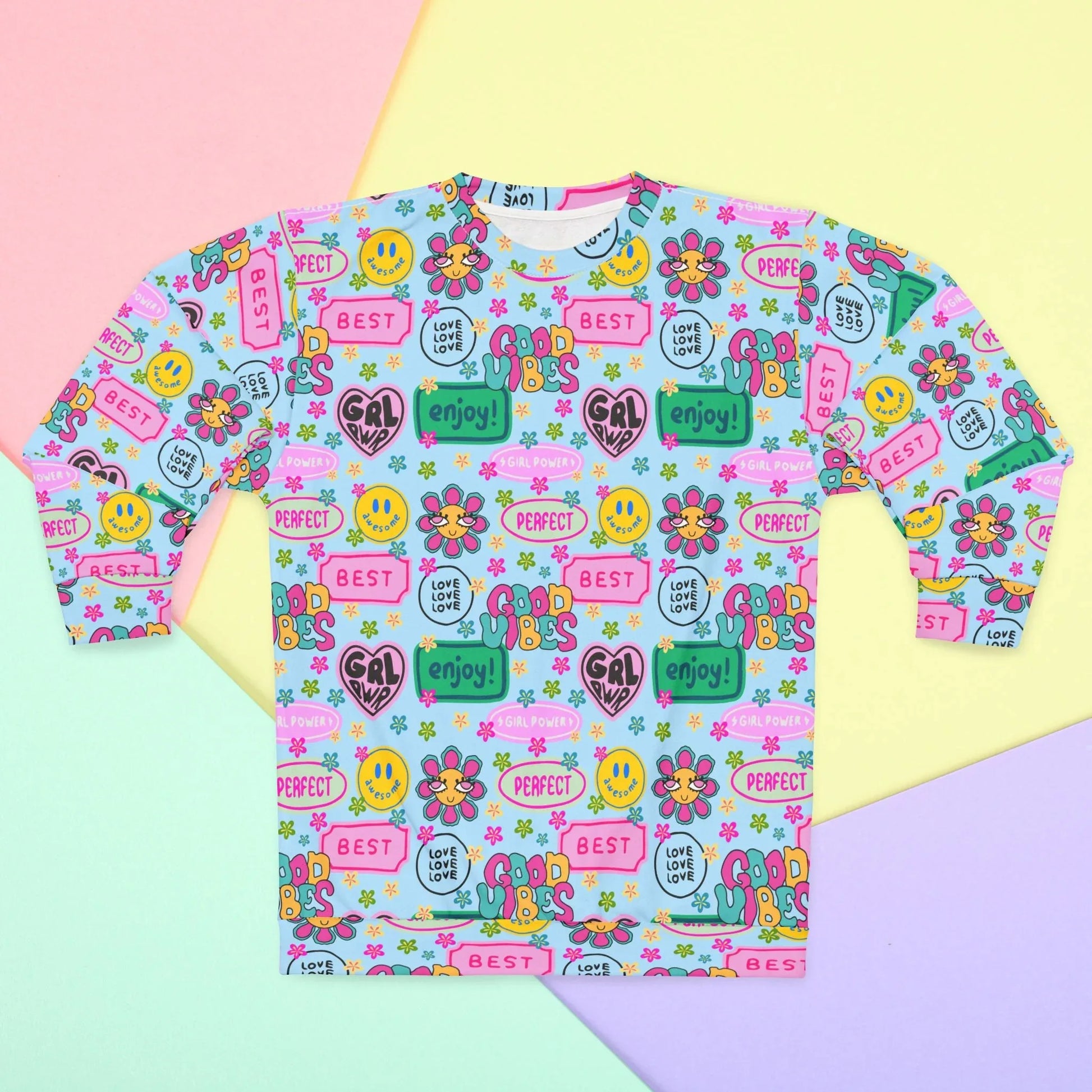 Girl Power Good Vibes Sweatshirt - XS - All Over Prints