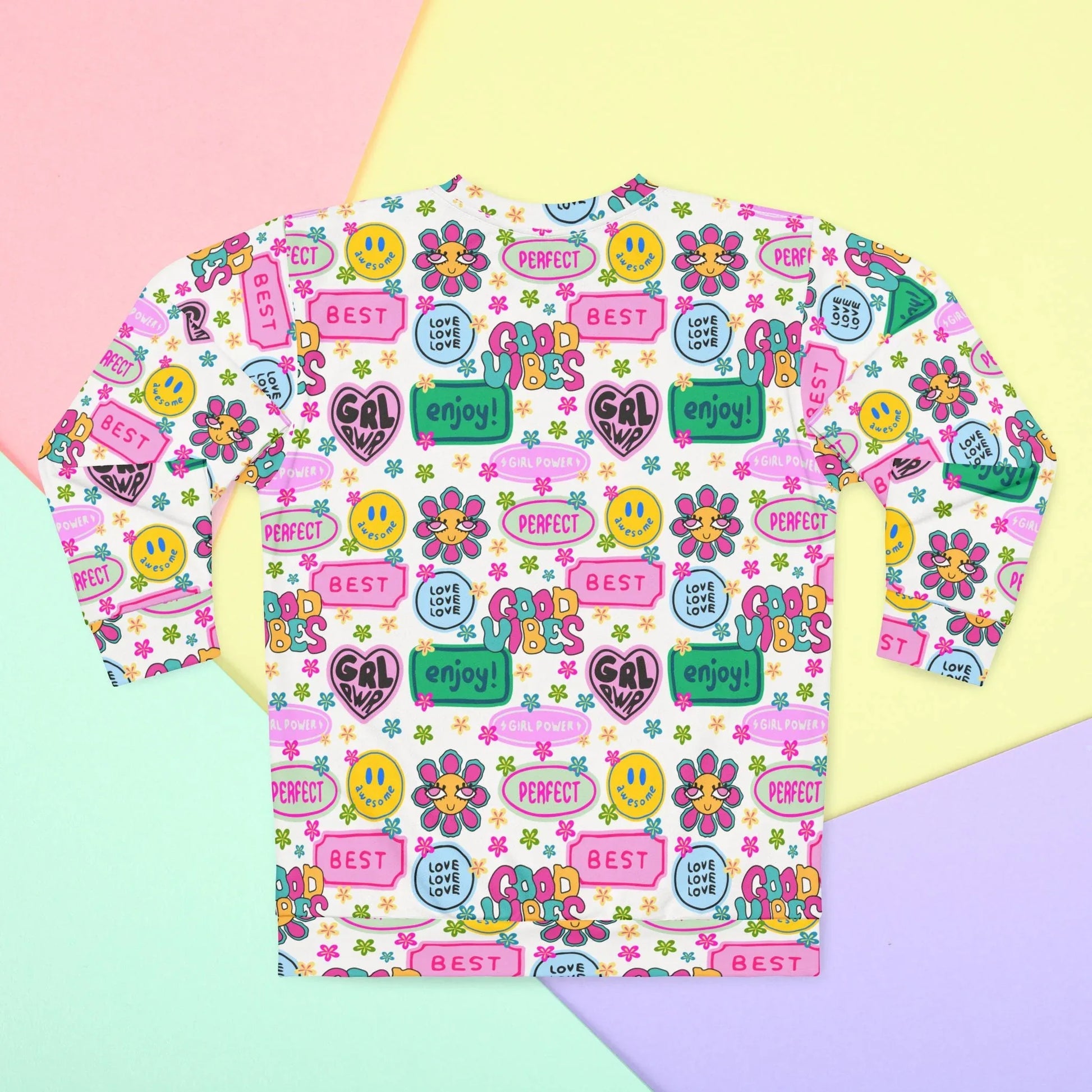 Girl Power Good Vibes Sweatshirt - All Over Prints