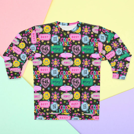Girl Power Good Vibes Sweatshirt - XS - All Over Prints