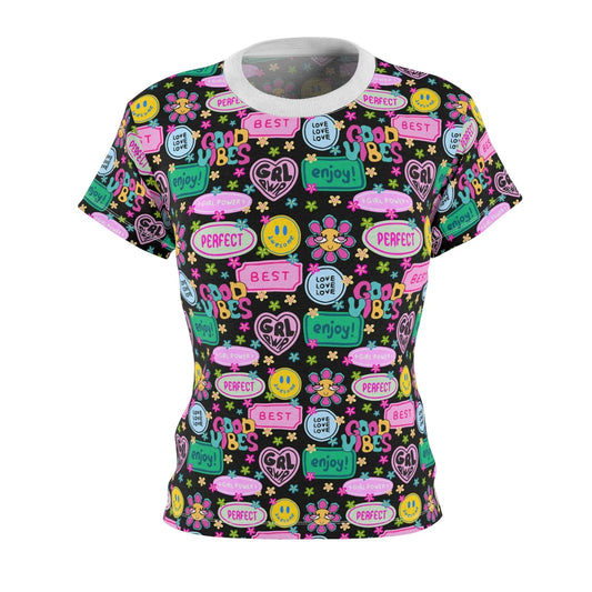 Girl Power Good Vibes T-Shirt - XS / White stitching / 4 oz. - All Over Prints
