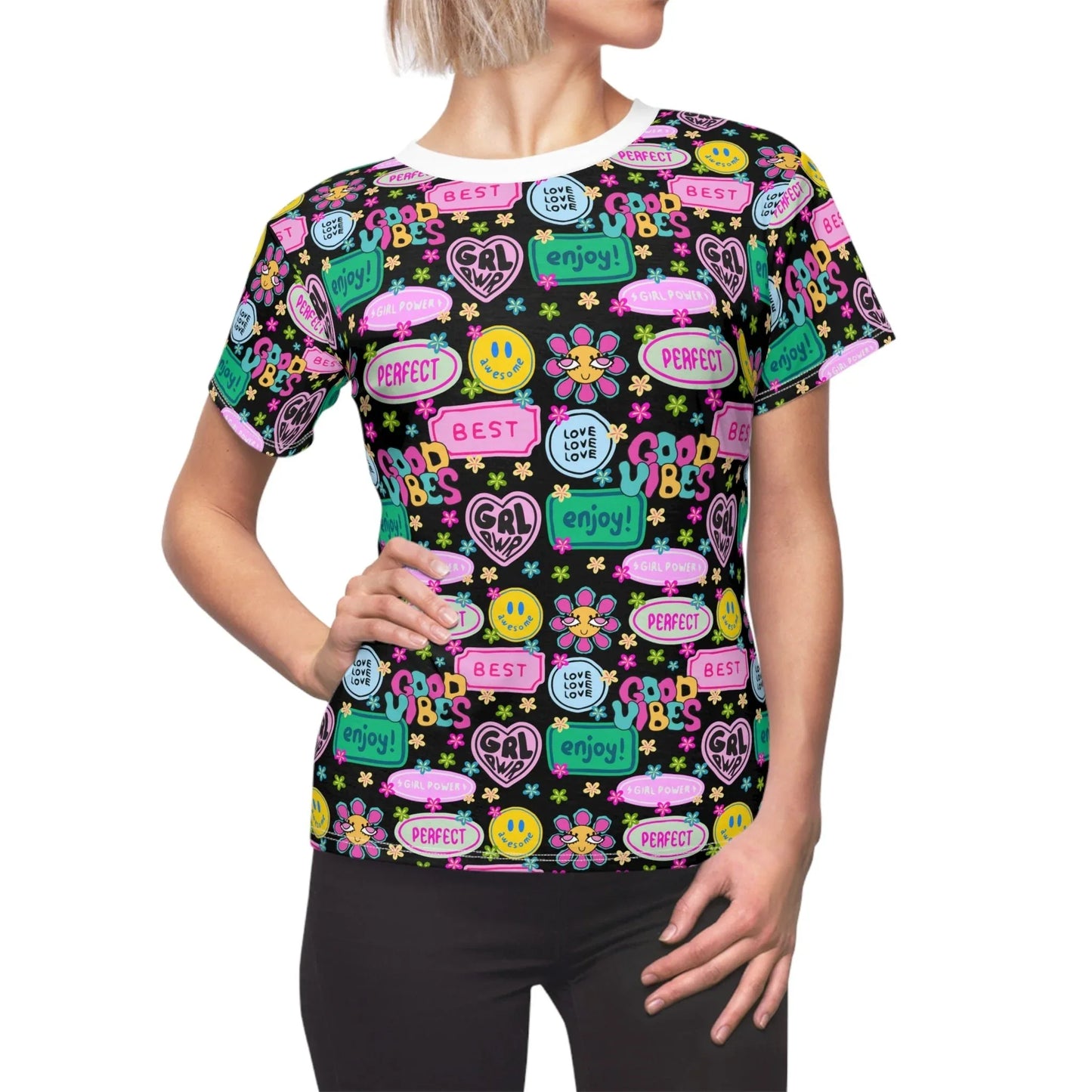 Girl Power Good Vibes T-Shirt - All Over Prints