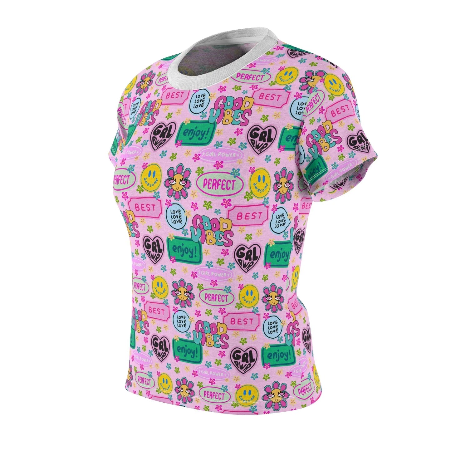 Girl Power Good Vibes T-Shirt - All Over Prints