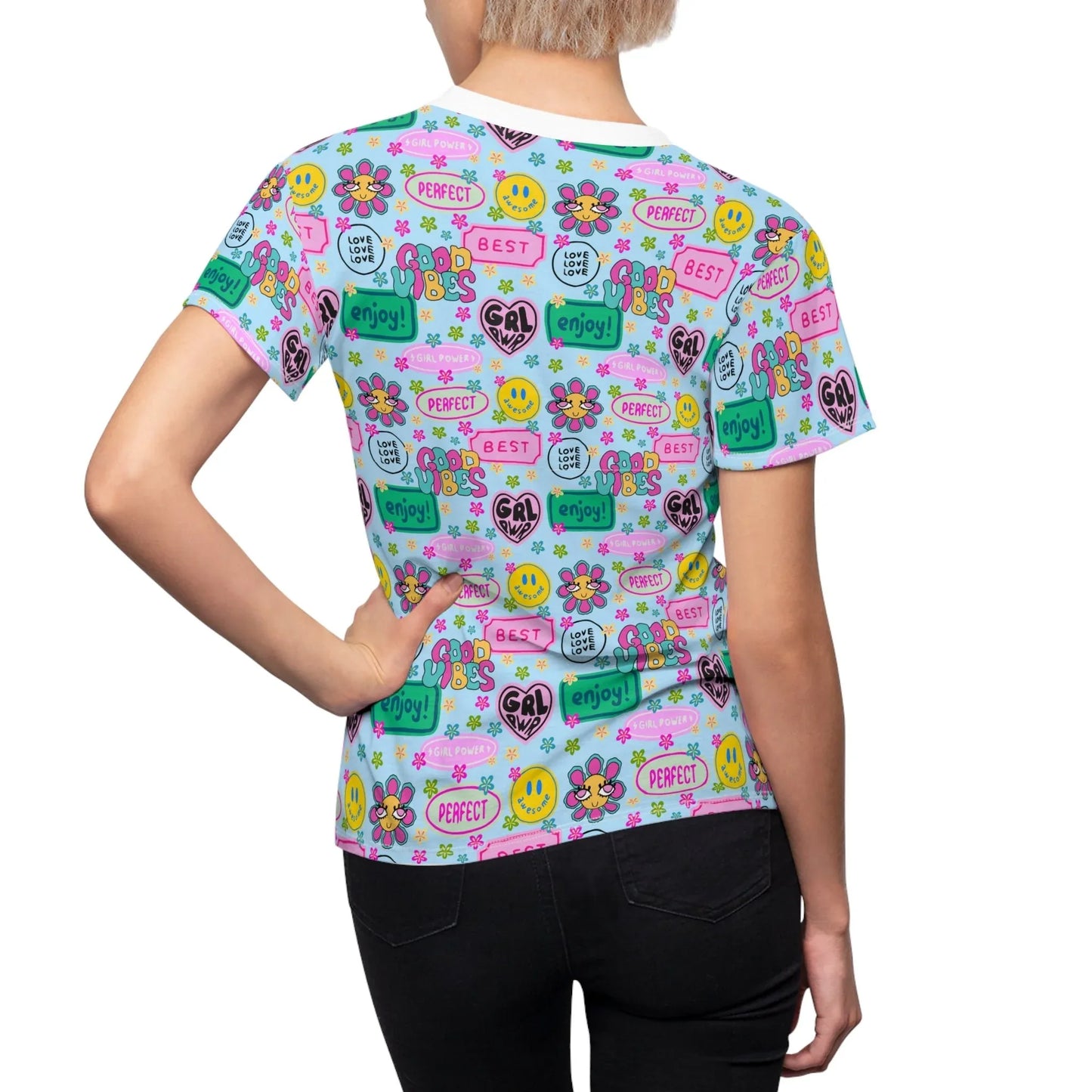 Girl Power Good Vibes T-Shirt - All Over Prints