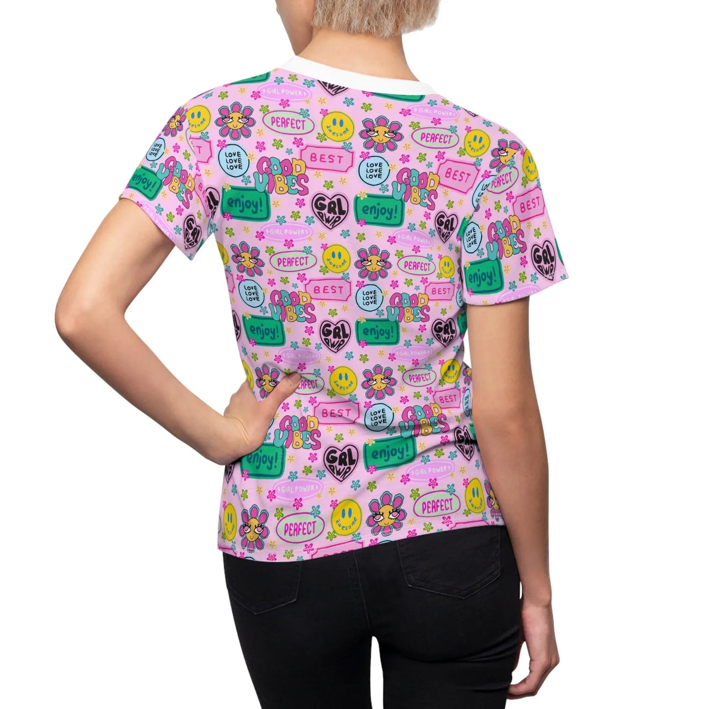 Girl Power Good Vibes T-Shirt - All Over Prints