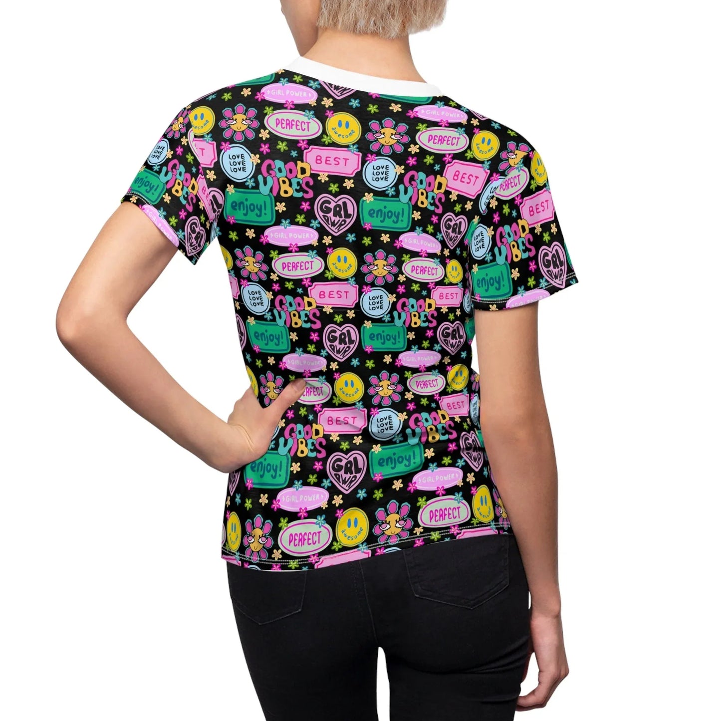 Girl Power Good Vibes T-Shirt - All Over Prints