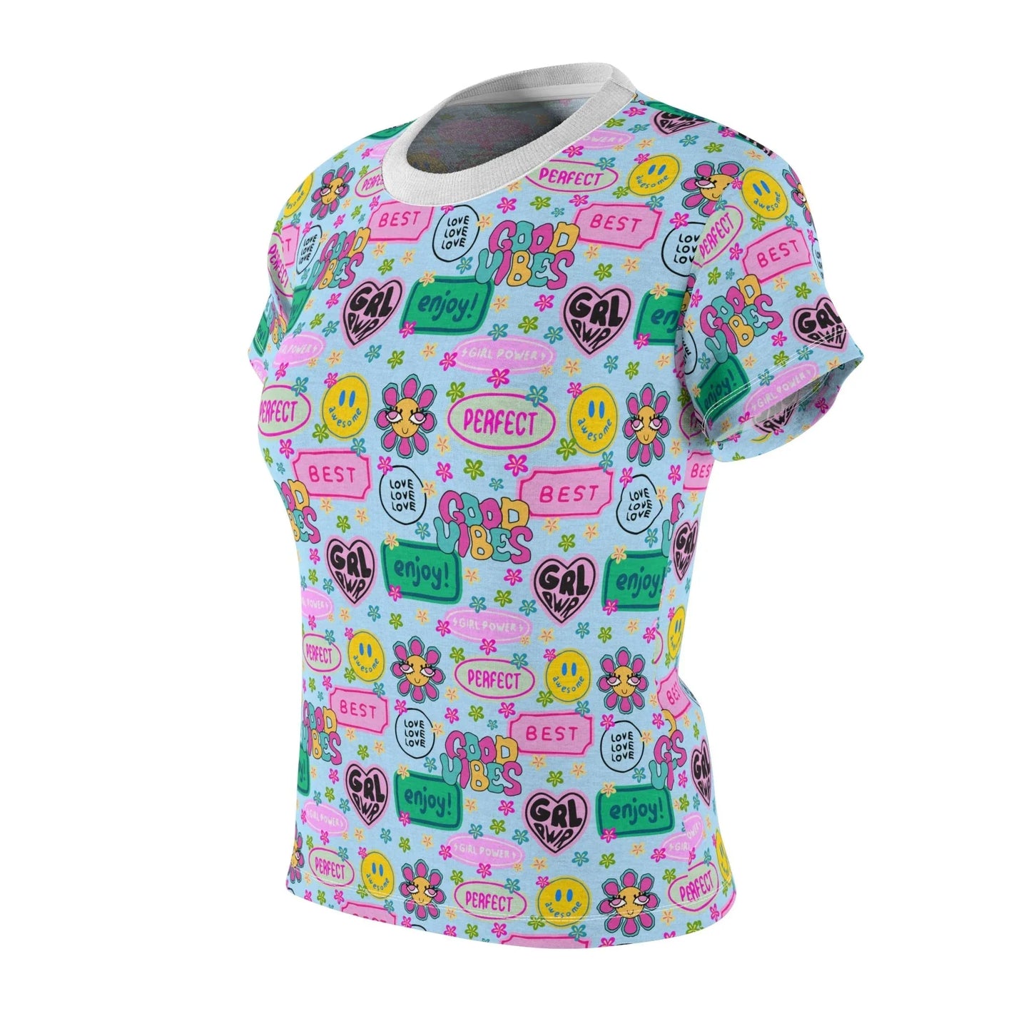 Girl Power Good Vibes T-Shirt - All Over Prints