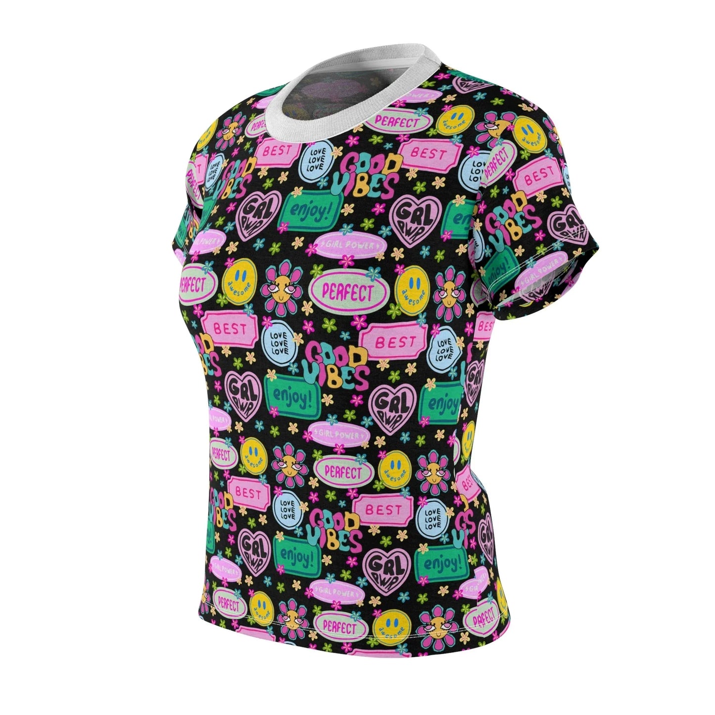 Girl Power Good Vibes T-Shirt - All Over Prints