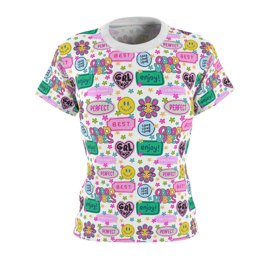 Girl Power Good Vibes T-Shirt - XS / White stitching / 4 oz. - All Over Prints