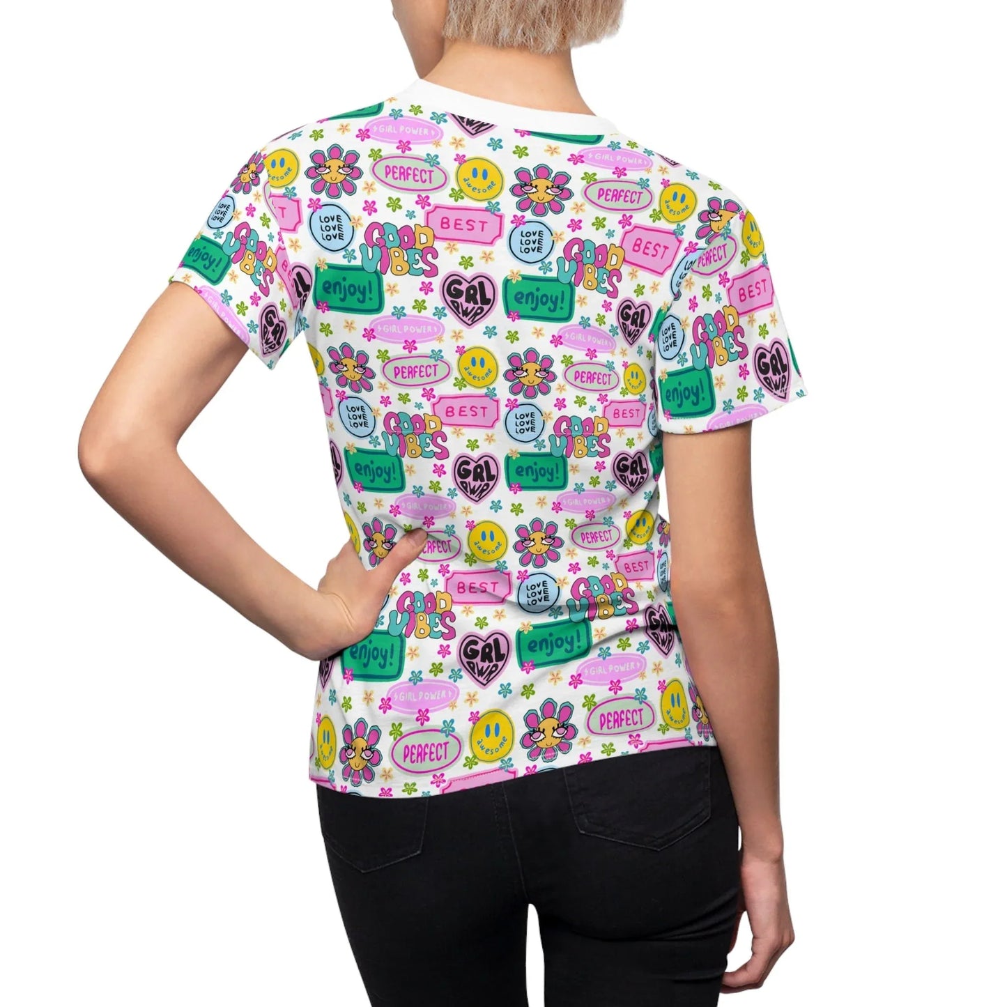 Girl Power Good Vibes T-Shirt - All Over Prints