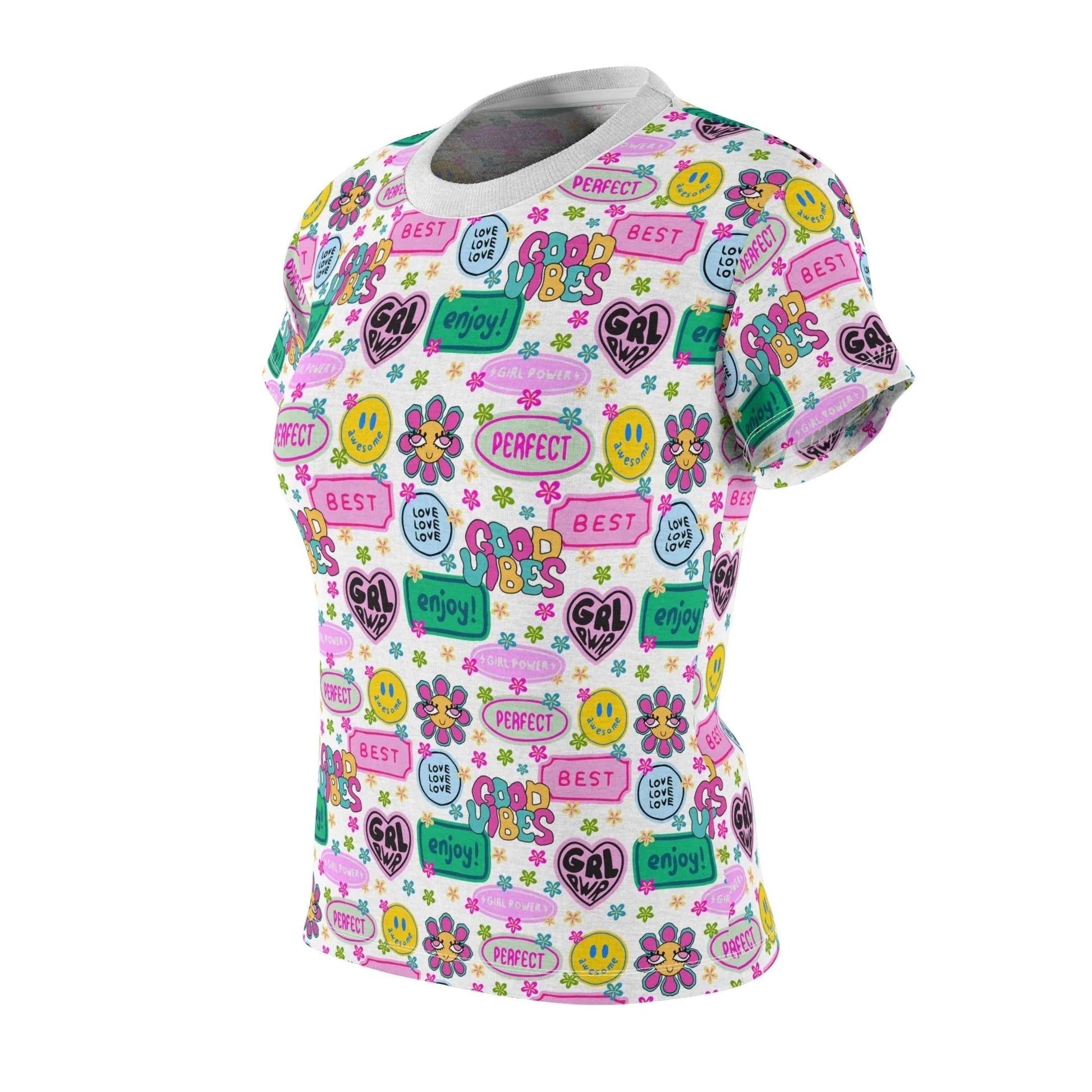 Girl Power Good Vibes T-Shirt - All Over Prints