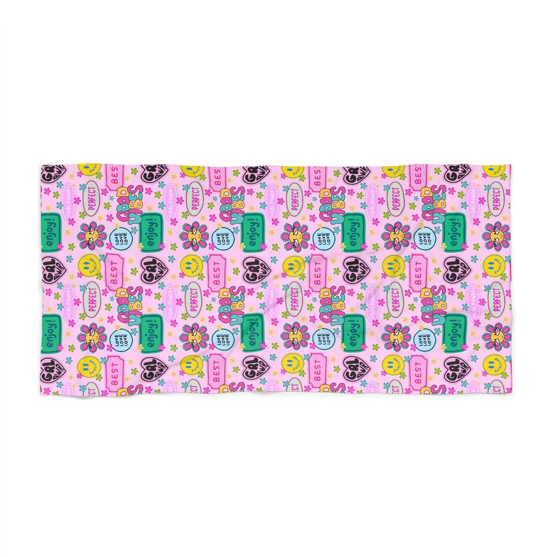 Girl Power Good Vibes Towel - 36’’ × 72’’ - Home Decor