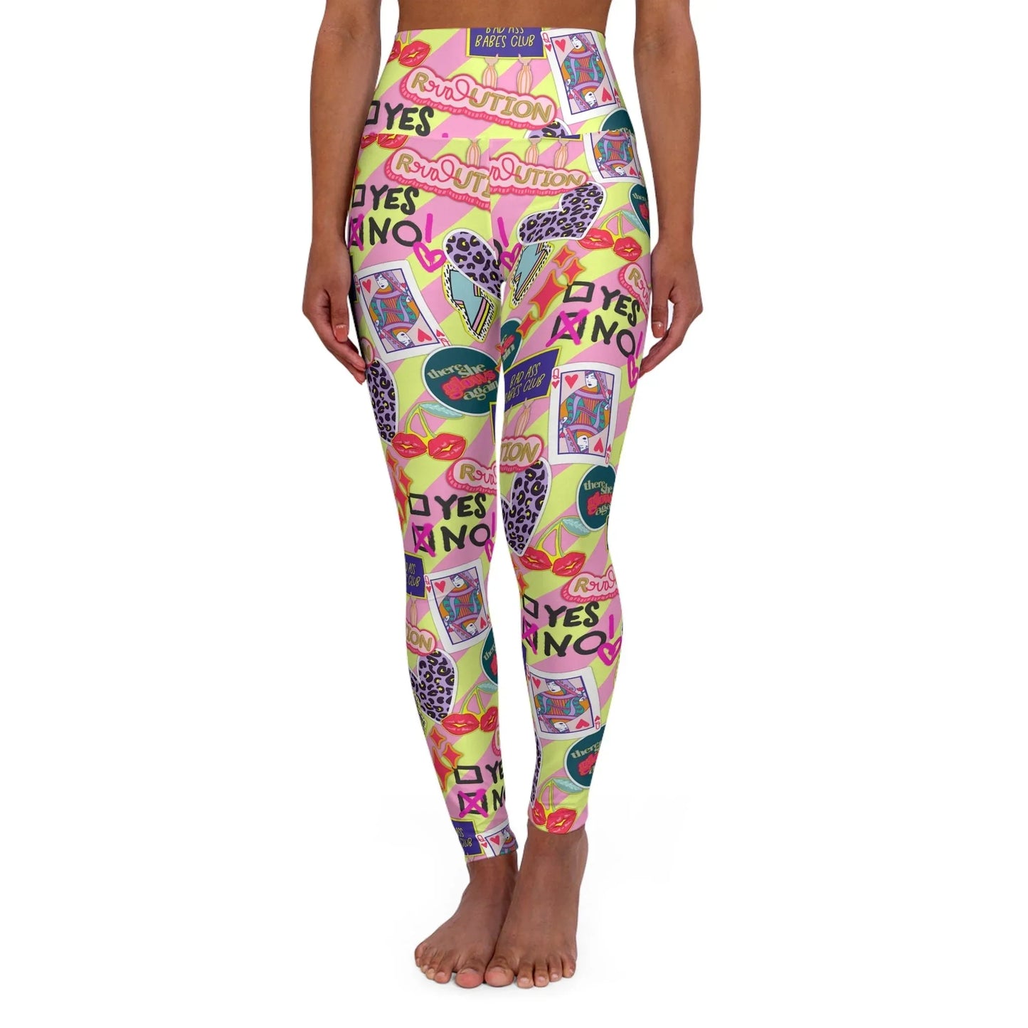 Girl Power Revolution High Waisted Yoga Leggings - XS - All Over Prints